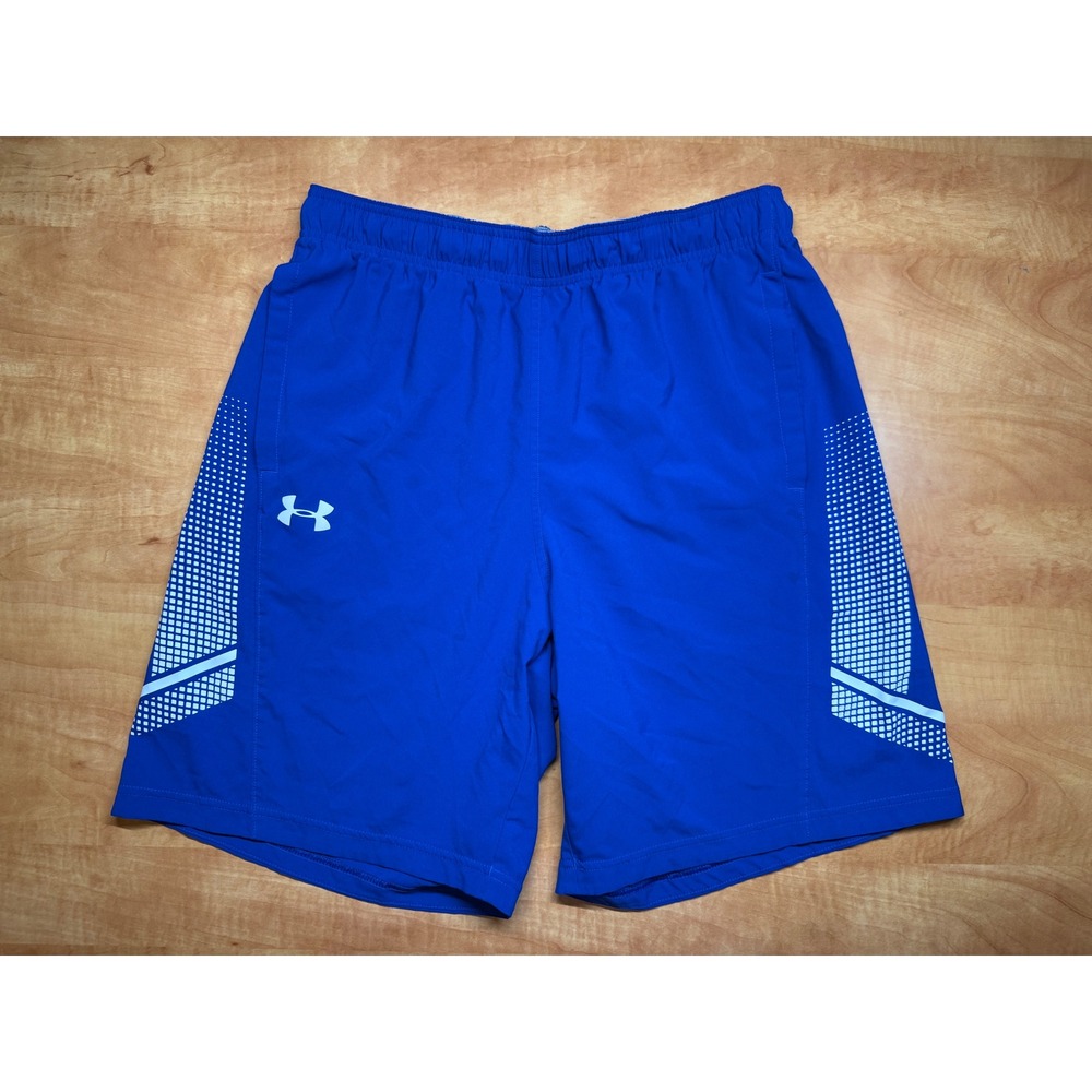 Under Armour HeatGear Mens Blue Athletic Training Basketball Shorts Large